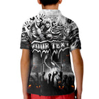 Step Into Horror Domain Magpies Football Kid Polo Shirt Halloween Horror Movie Characters - Aussie Hoodie