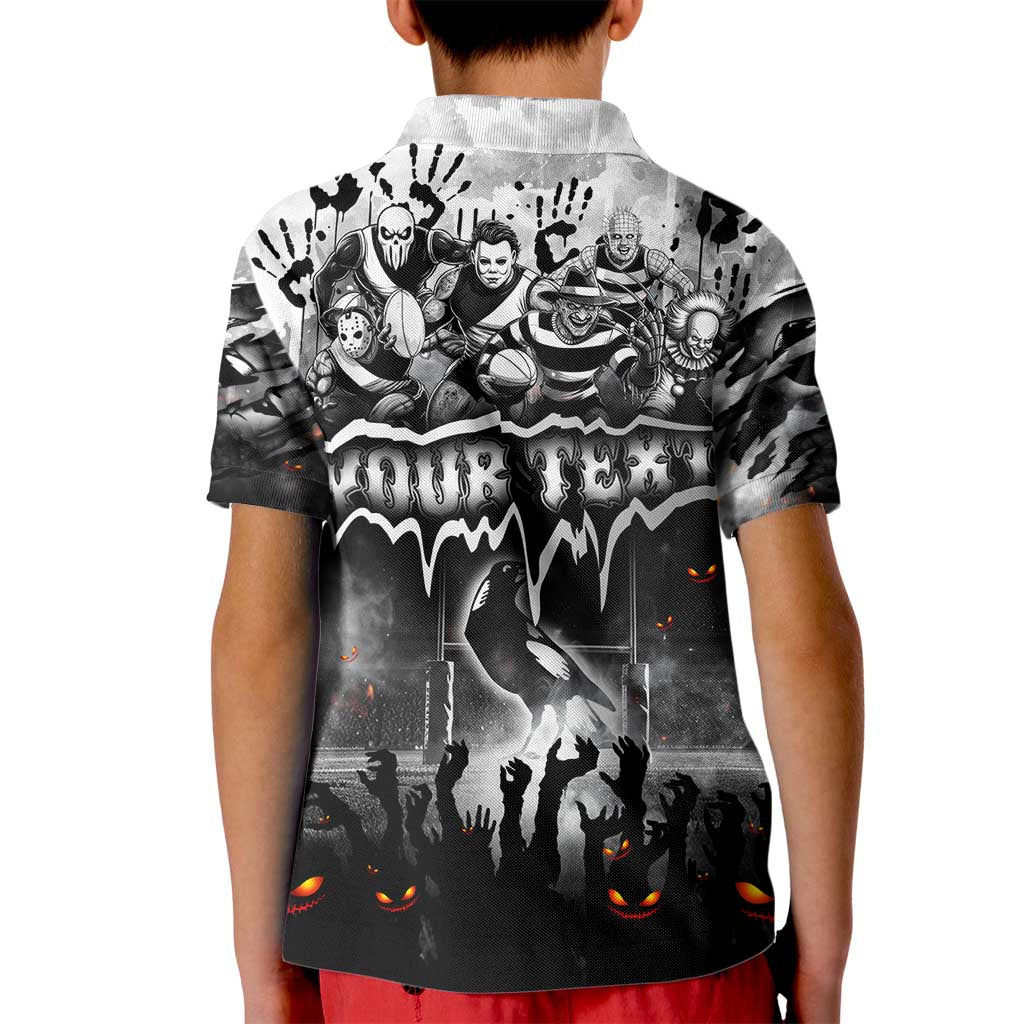 Step Into Horror Domain Magpies Football Kid Polo Shirt Halloween Horror Movie Characters - Aussie Hoodie