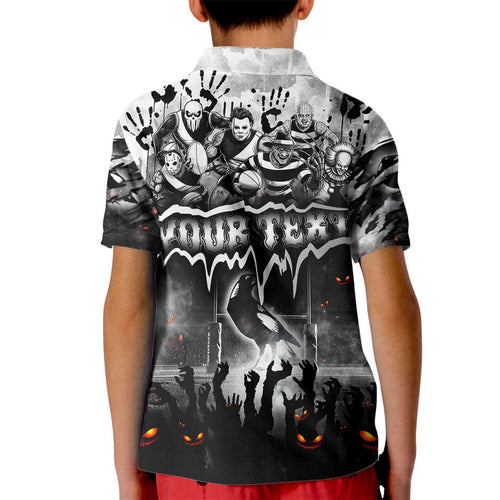 Step Into Horror Domain Magpies Football Kid Polo Shirt Halloween Horror Movie Characters - Aussie Hoodie