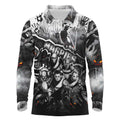 Step Into Horror Domain Magpies Football Long Sleeve Polo Shirt Halloween Horror Movie Characters - Aussie Hoodie