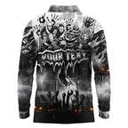 Step Into Horror Domain Magpies Football Long Sleeve Polo Shirt Halloween Horror Movie Characters - Aussie Hoodie