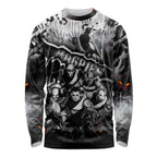 Step Into Horror Domain Magpies Football Long Sleeve Shirt Halloween Horror Movie Characters - Aussie Hoodie
