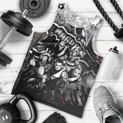 Step Into Horror Domain Magpies Football Men Tank Top Halloween Horror Movie Characters - Aussie Hoodie