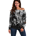 Step Into Horror Domain Magpies Football Off Shoulder Sweater Halloween Horror Movie Characters - Aussie Hoodie