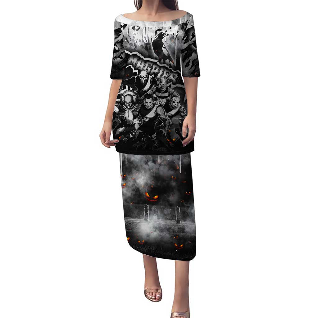 Step Into Horror Domain Magpies Football Puletasi Halloween Horror Movie Characters - Aussie Hoodie