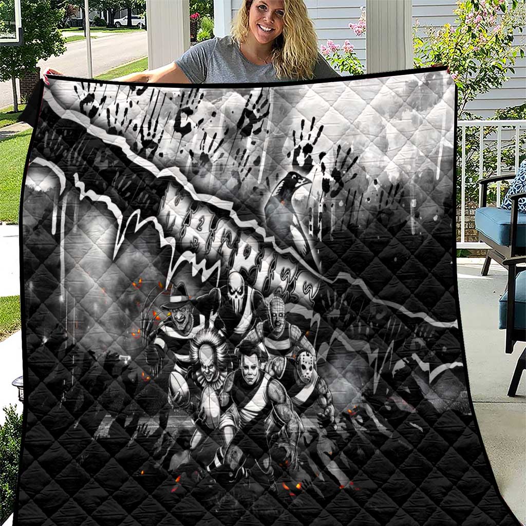 Step Into Horror Domain Magpies Football Quilt Halloween Horror Movie Characters - Aussie Hoodie