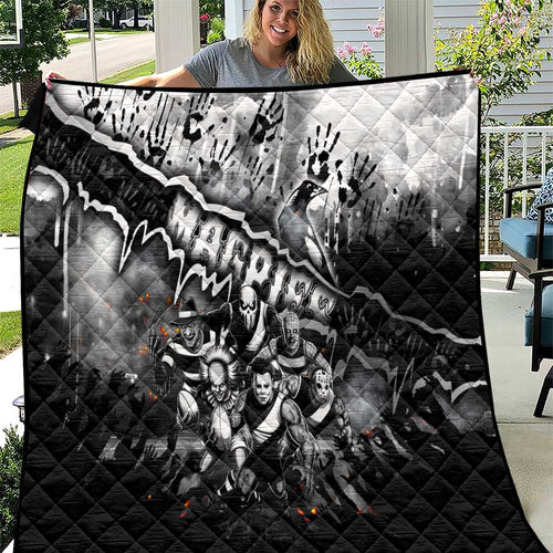 Step Into Horror Domain Magpies Football Quilt Halloween Horror Movie Characters - Aussie Hoodie
