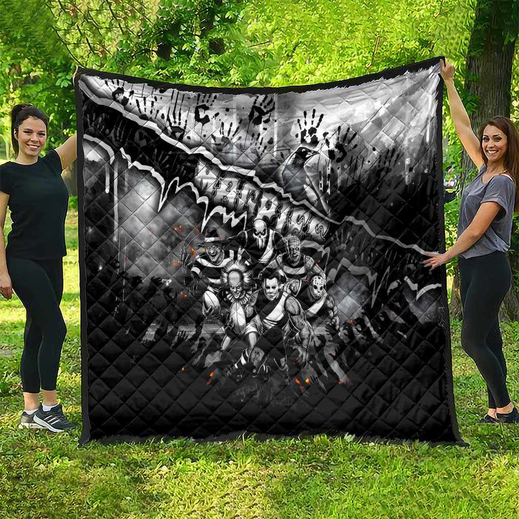 Step Into Horror Domain Magpies Football Quilt Halloween Horror Movie Characters - Aussie Hoodie