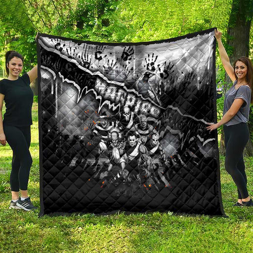 Step Into Horror Domain Magpies Football Quilt Halloween Horror Movie Characters - Aussie Hoodie