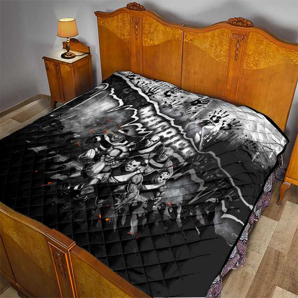 Step Into Horror Domain Magpies Football Quilt Halloween Horror Movie Characters - Aussie Hoodie