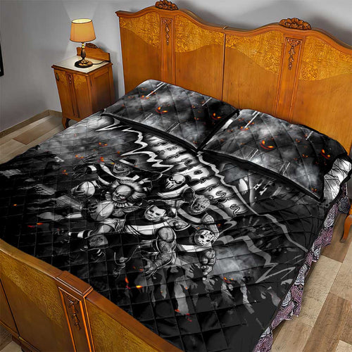 Step Into Horror Domain Magpies Football Quilt Bed Set Halloween Horror Movie Characters - Aussie Hoodie