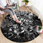 Step Into Horror Domain Magpies Football Round Carpet Halloween Horror Movie Characters - Aussie Hoodie