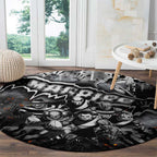 Step Into Horror Domain Magpies Football Round Carpet Halloween Horror Movie Characters - Aussie Hoodie