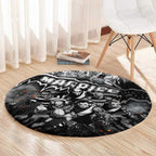 Step Into Horror Domain Magpies Football Round Carpet Halloween Horror Movie Characters - Aussie Hoodie