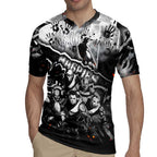 Step Into Horror Domain Magpies Football Rugby Jersey Halloween Horror Movie Characters - Aussie Hoodie