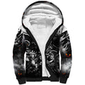 Step Into Horror Domain Magpies Football Sherpa Hoodie Halloween Horror Movie Characters - Aussie Hoodie