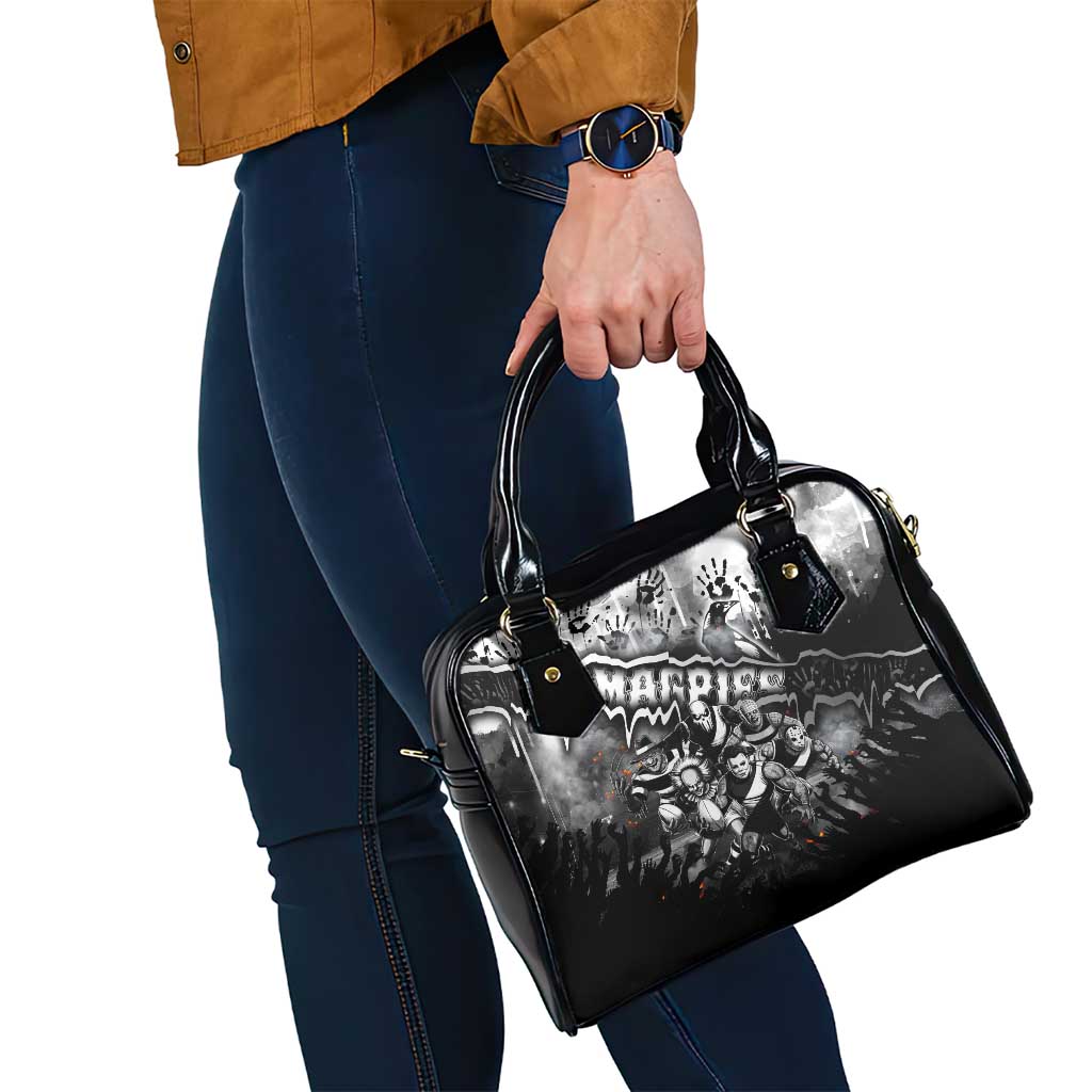 Step Into Horror Domain Magpies Football Shoulder Handbag Halloween Horror Movie Characters - Aussie Hoodie