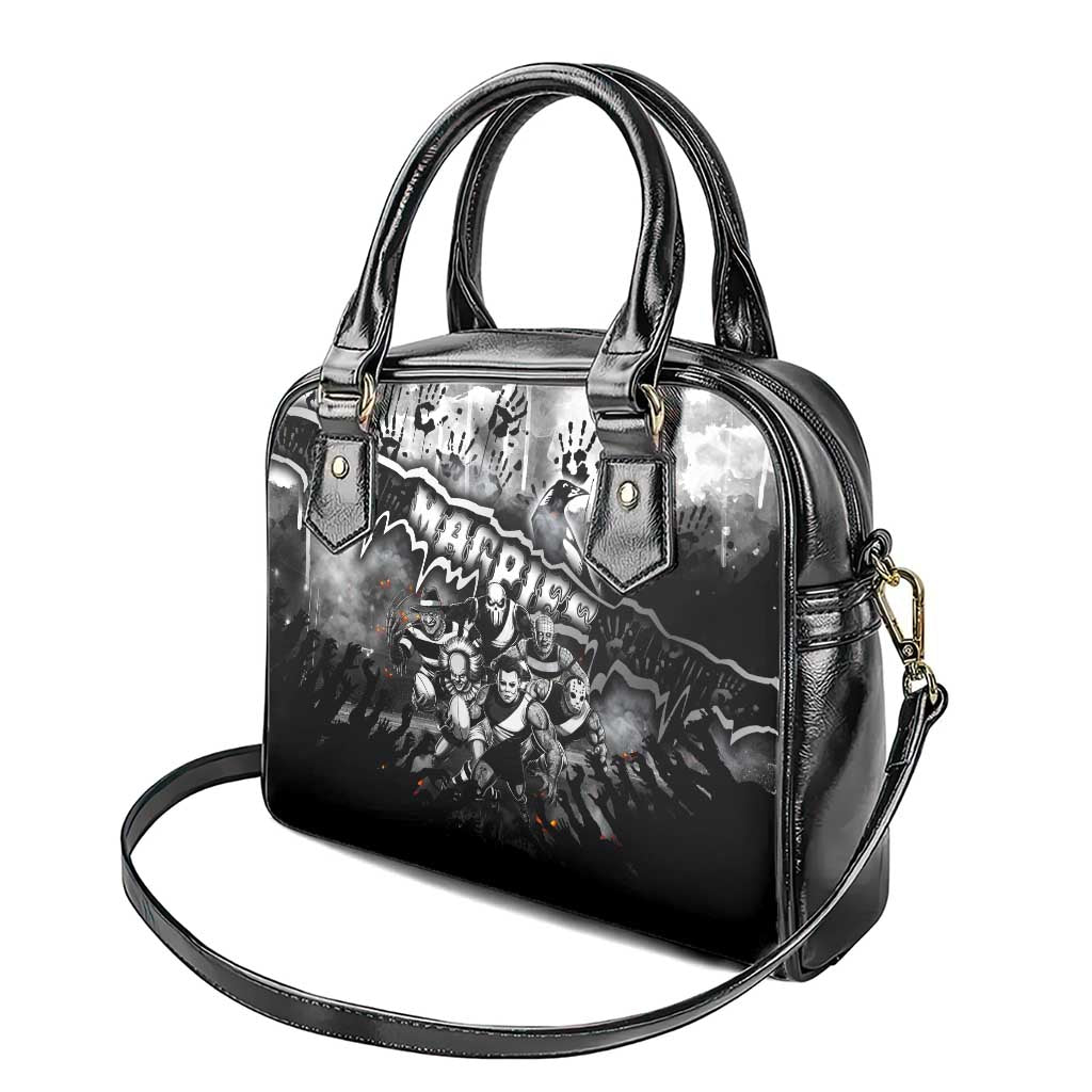 Step Into Horror Domain Magpies Football Shoulder Handbag Halloween Horror Movie Characters - Aussie Hoodie
