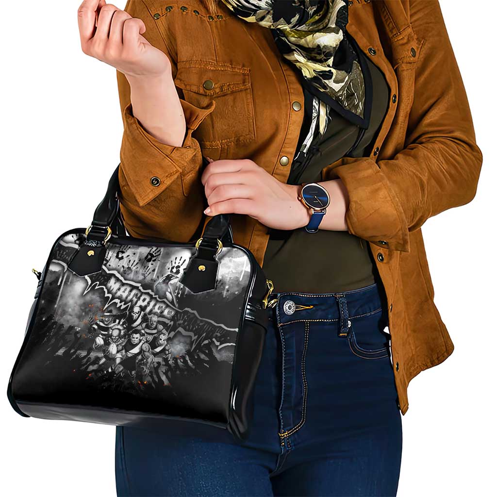 Step Into Horror Domain Magpies Football Shoulder Handbag Halloween Horror Movie Characters - Aussie Hoodie