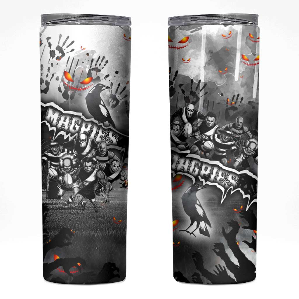 Step Into Horror Domain Magpies Football Skinny Tumbler Halloween Horror Movie Characters - Aussie Hoodie