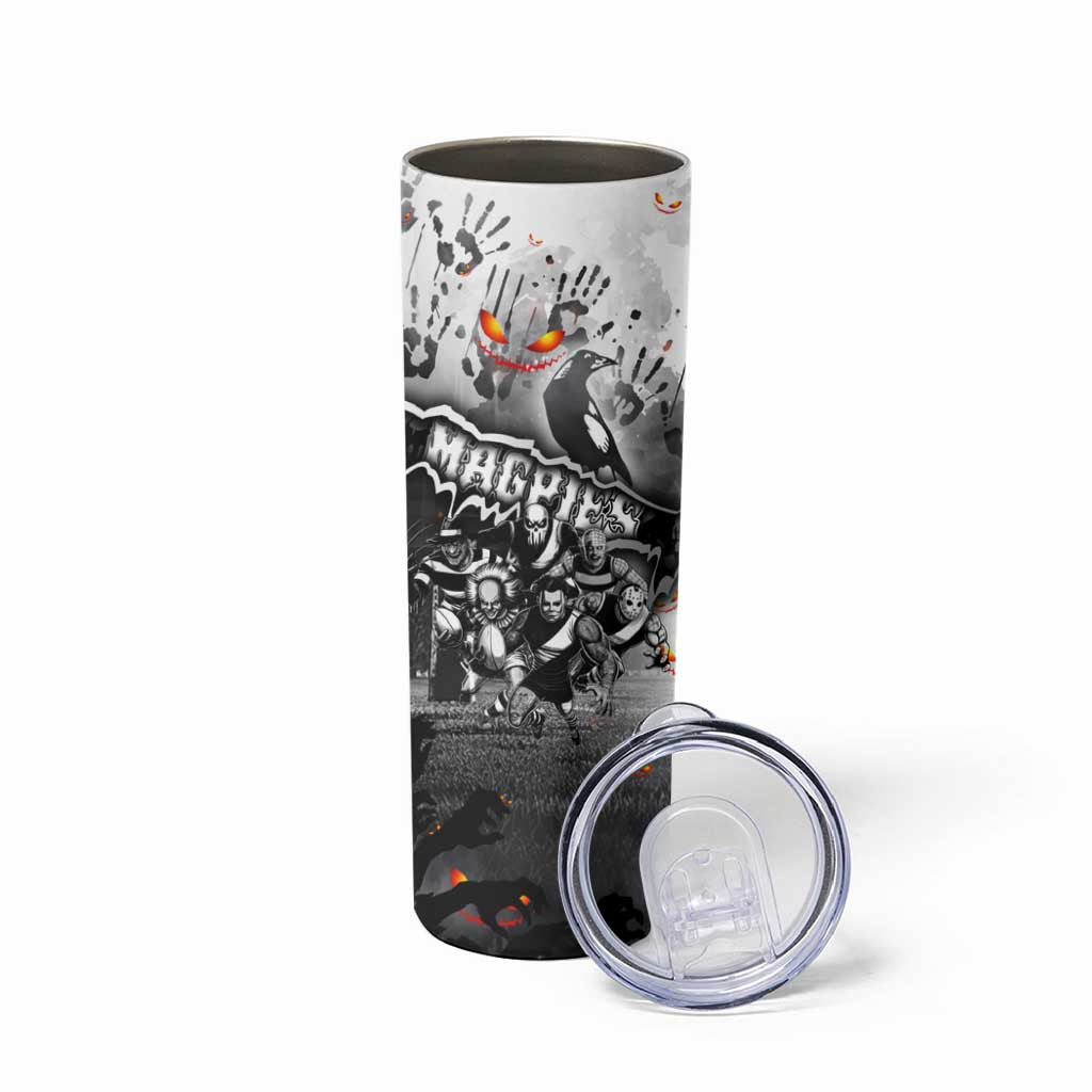Step Into Horror Domain Magpies Football Skinny Tumbler Halloween Horror Movie Characters - Aussie Hoodie