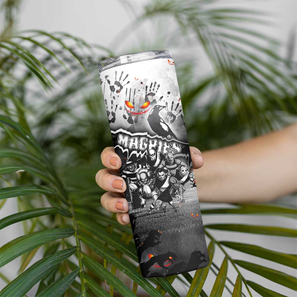 Step Into Horror Domain Magpies Football Skinny Tumbler Halloween Horror Movie Characters - Aussie Hoodie