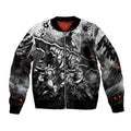 Step Into Horror Domain Magpies Football Sleeve Zip Bomber Jacket Halloween Horror Movie Characters - Aussie Hoodie