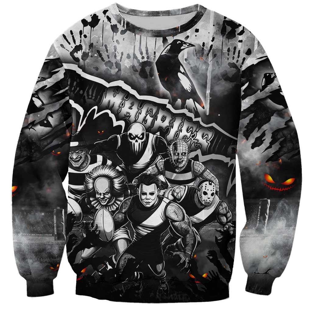 Step Into Horror Domain Magpies Football Sweatshirt Halloween Horror Movie Characters - Aussie Hoodie