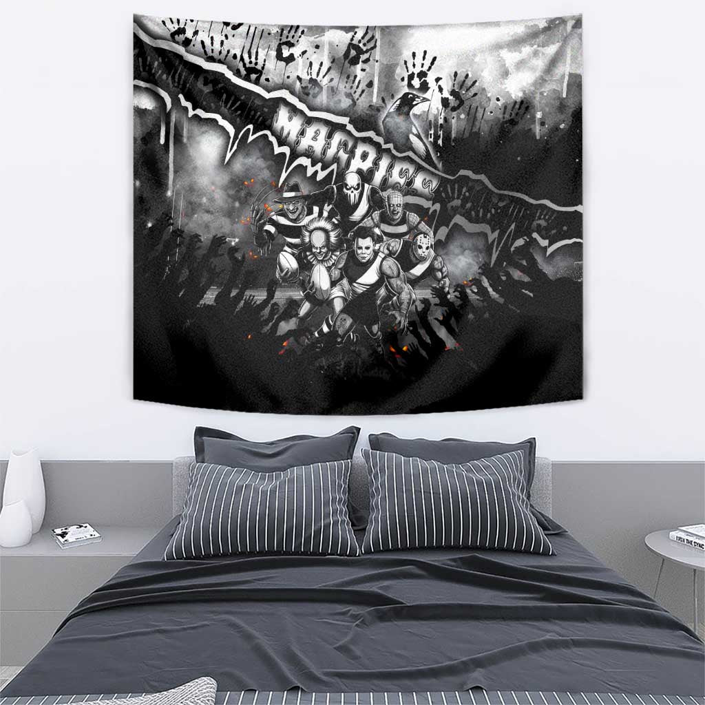Step Into Horror Domain Magpies Football Tapestry Halloween Horror Movie Characters - Aussie Hoodie