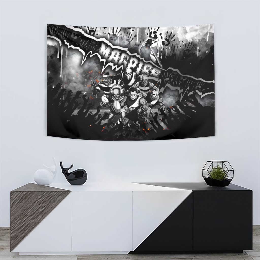 Step Into Horror Domain Magpies Football Tapestry Halloween Horror Movie Characters - Aussie Hoodie