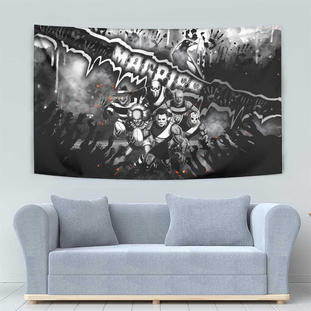 Step Into Horror Domain Magpies Football Tapestry Halloween Horror Movie Characters - Aussie Hoodie