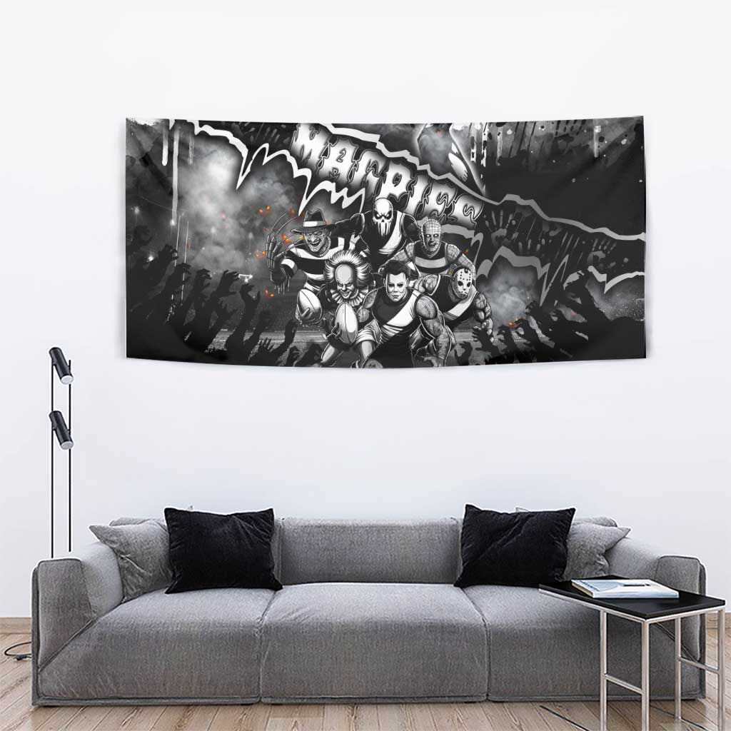 Step Into Horror Domain Magpies Football Tapestry Halloween Horror Movie Characters - Aussie Hoodie