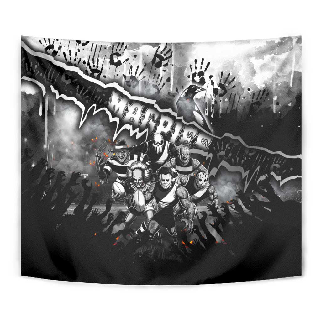 Step Into Horror Domain Magpies Football Tapestry Halloween Horror Movie Characters - Aussie Hoodie