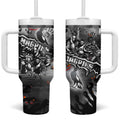 Step Into Horror Domain Magpies Football Tumbler With Handle Halloween Horror Movie Characters - Aussie Hoodie