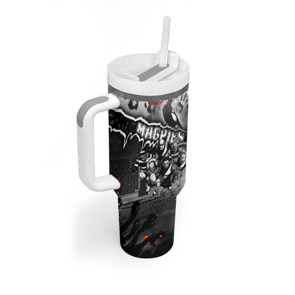 Step Into Horror Domain Magpies Football Tumbler With Handle Halloween Horror Movie Characters - Aussie Hoodie