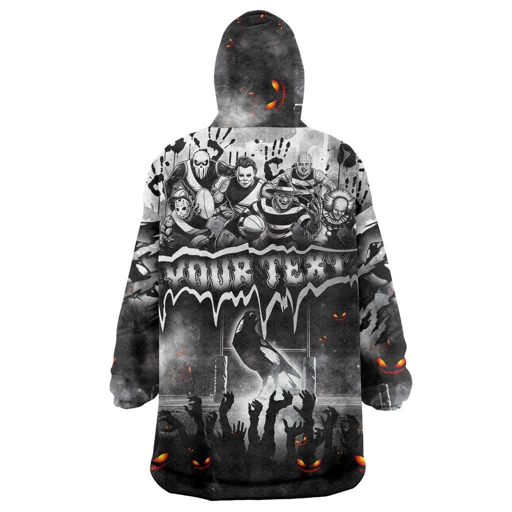 Step Into Horror Domain Magpies Football Wearable Blanket Hoodie Halloween Horror Movie Characters - Aussie Hoodie