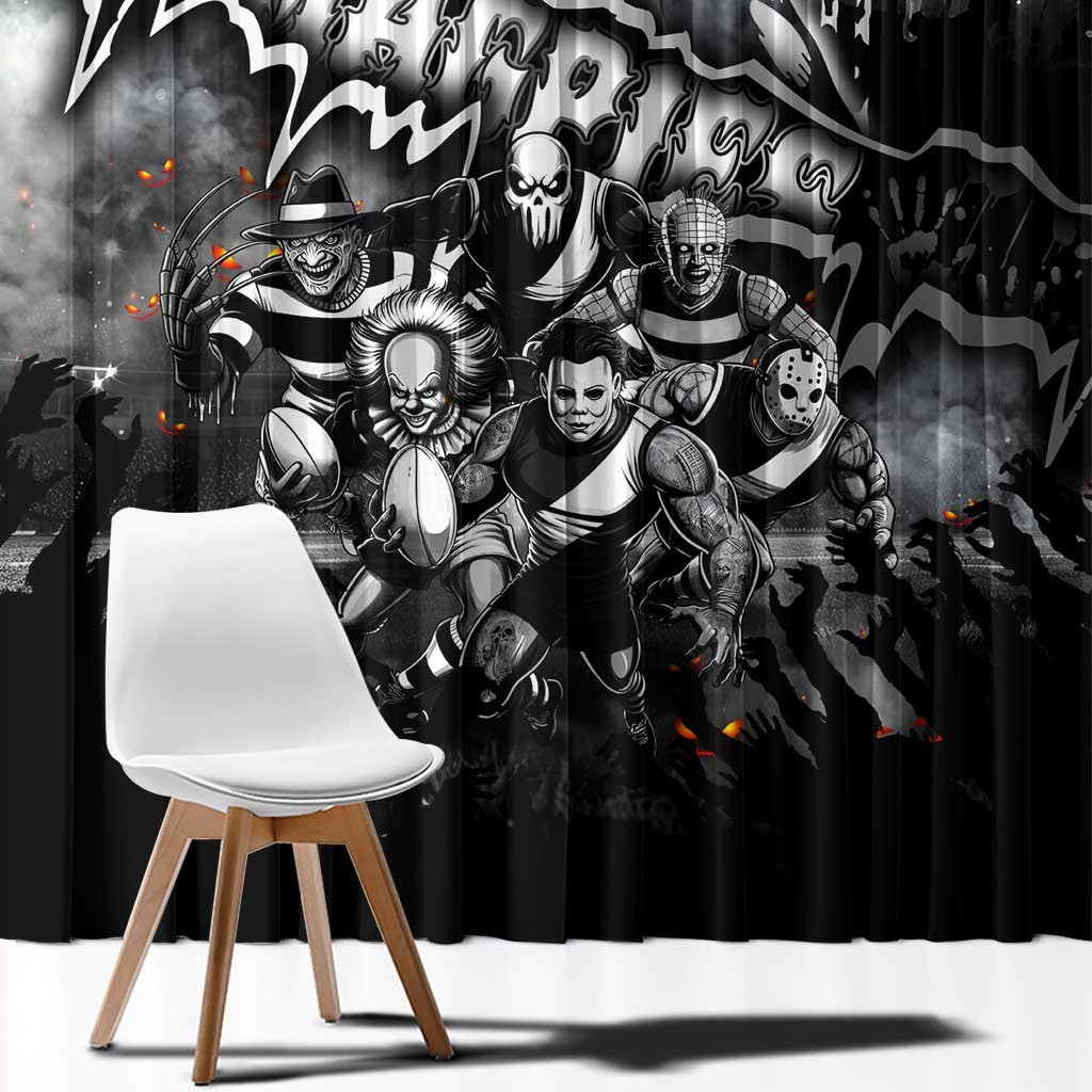 Step Into Horror Domain Magpies Football Window Curtain Halloween Horror Movie Characters - Aussie Hoodie