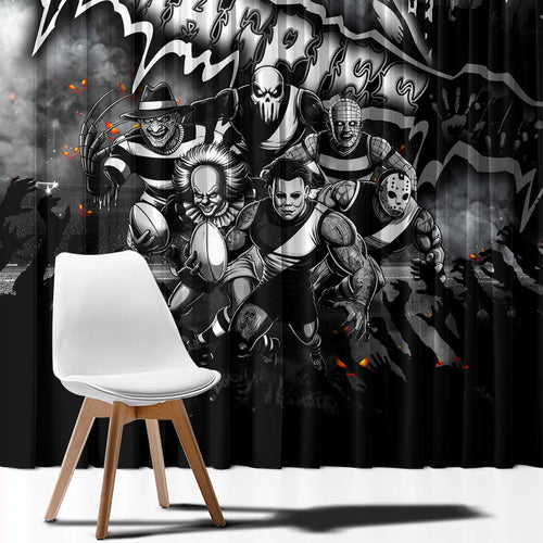 Step Into Horror Domain Magpies Football Window Curtain Halloween Horror Movie Characters - Aussie Hoodie