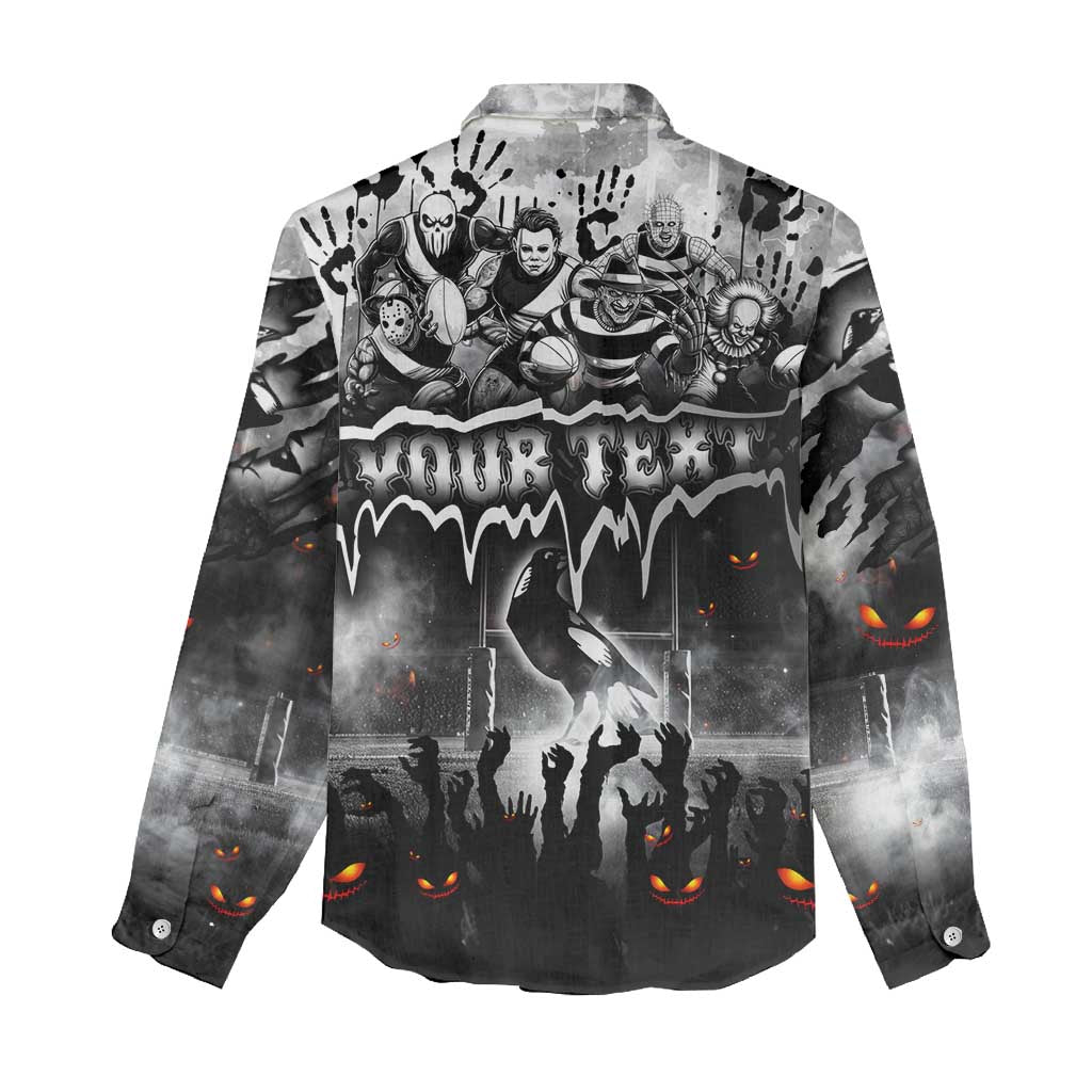 Step Into Horror Domain Magpies Football Women Casual Shirt Halloween Horror Movie Characters - Aussie Hoodie