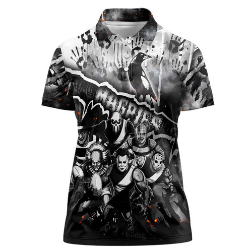 Step Into Horror Domain Magpies Football Women Polo Shirt Halloween Horror Movie Characters - Aussie Hoodie