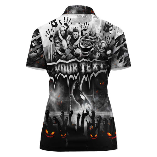 Step Into Horror Domain Magpies Football Women Polo Shirt Halloween Horror Movie Characters - Aussie Hoodie