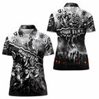 Step Into Horror Domain Magpies Football Women Polo Shirt Halloween Horror Movie Characters - Aussie Hoodie