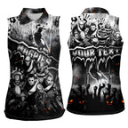 Step Into Horror Domain Magpies Football Women Sleeveless Polo Shirt Halloween Horror Movie Characters - Aussie Hoodie