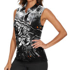 Step Into Horror Domain Magpies Football Women Sleeveless Polo Shirt Halloween Horror Movie Characters - Aussie Hoodie