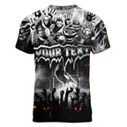 Step Into Horror Domain Magpies Football Women V-Neck T-Shirt Halloween Horror Movie Characters - Aussie Hoodie