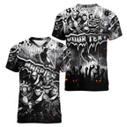 Step Into Horror Domain Magpies Football Women V-Neck T-Shirt Halloween Horror Movie Characters - Aussie Hoodie