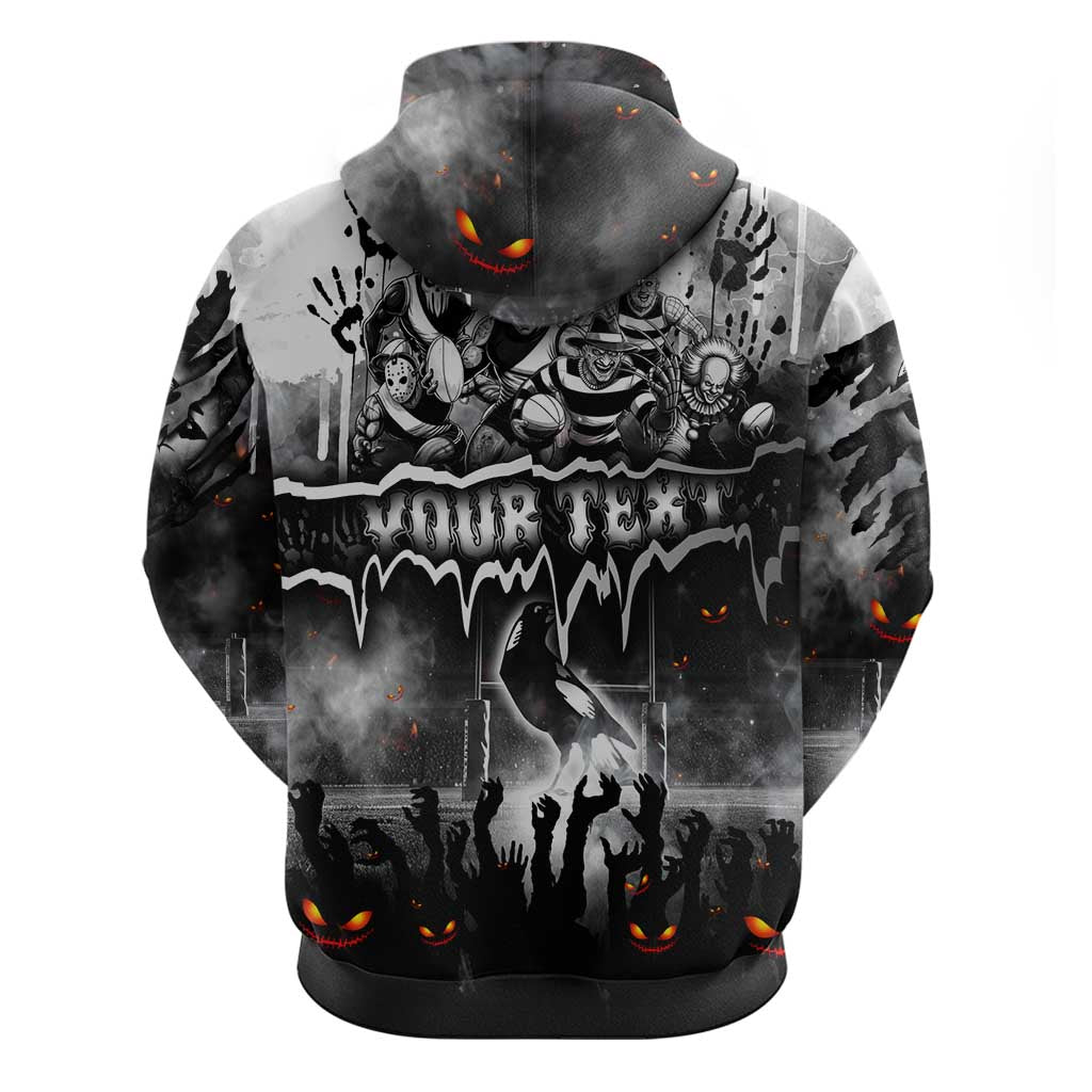 Step Into Horror Domain Magpies Football Zip Hoodie Halloween Horror Movie Characters - Aussie Hoodie