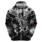 Step Into Horror Domain Magpies Football Zip Hoodie Halloween Horror Movie Characters - Aussie Hoodie