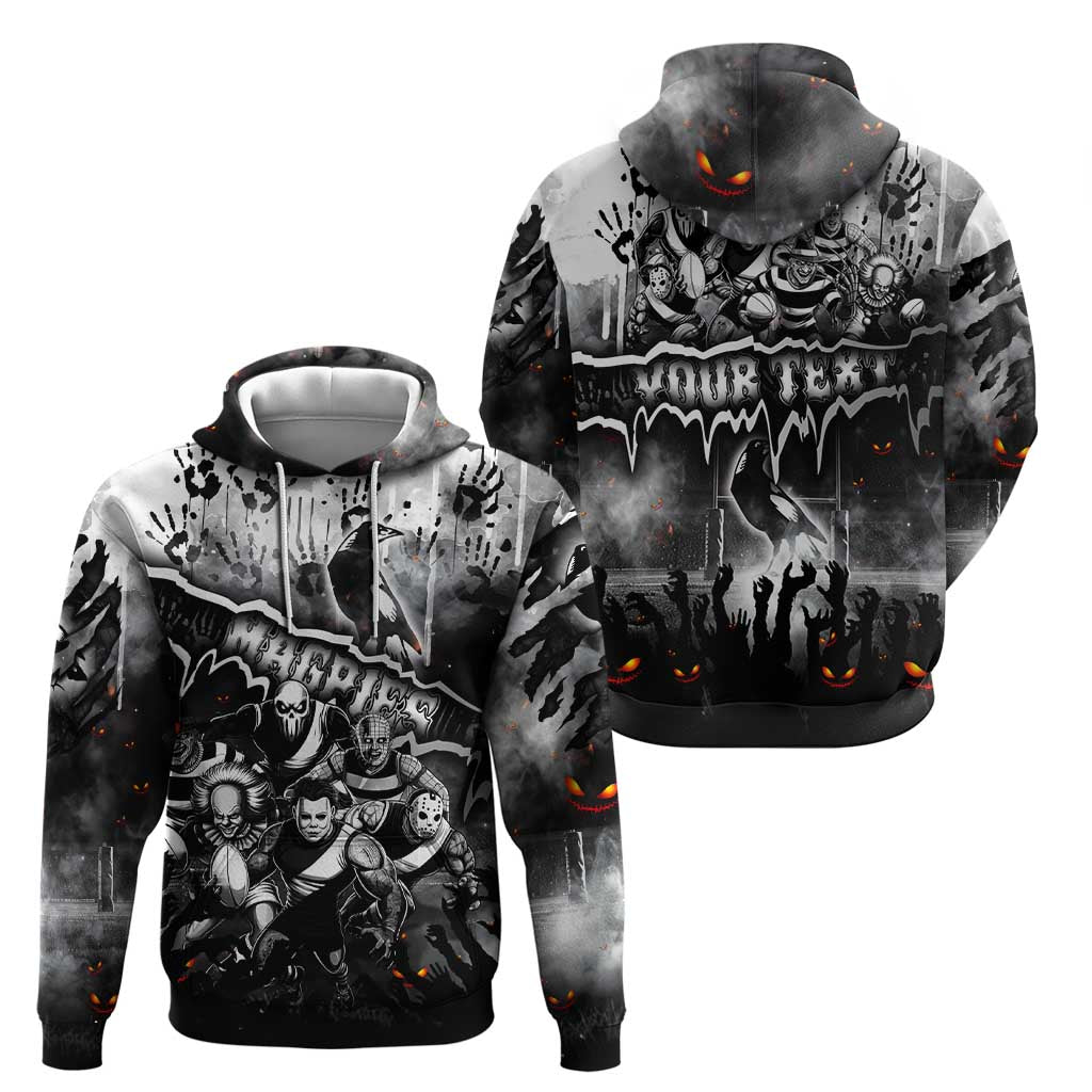 Step Into Horror Domain Magpies Football Zip Hoodie Halloween Horror Movie Characters - Aussie Hoodie