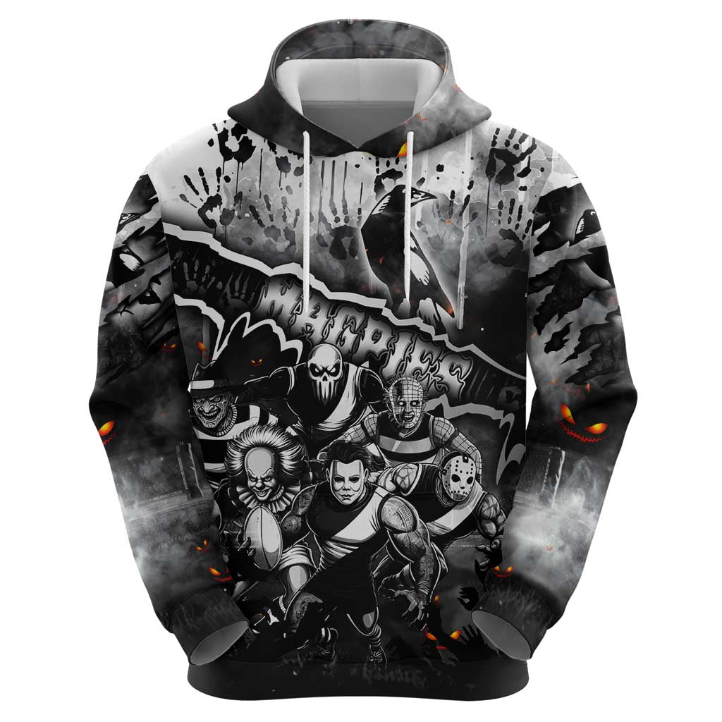 Step Into Horror Domain Magpies Football Zip Hoodie Halloween Horror Movie Characters - Aussie Hoodie